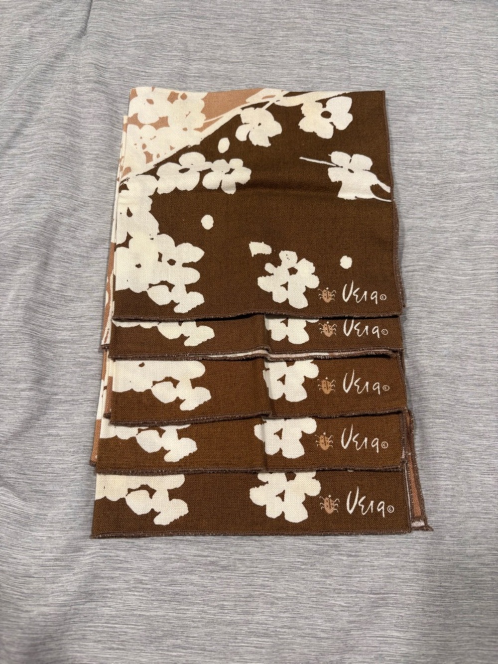 Floral Cotton Napkins in Brown and Cream